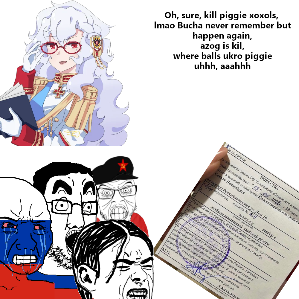 Soybooru Post 22645 2soyjaks Anime Azovbattalion Beret Clenchedteeth Clothes Communism 8963